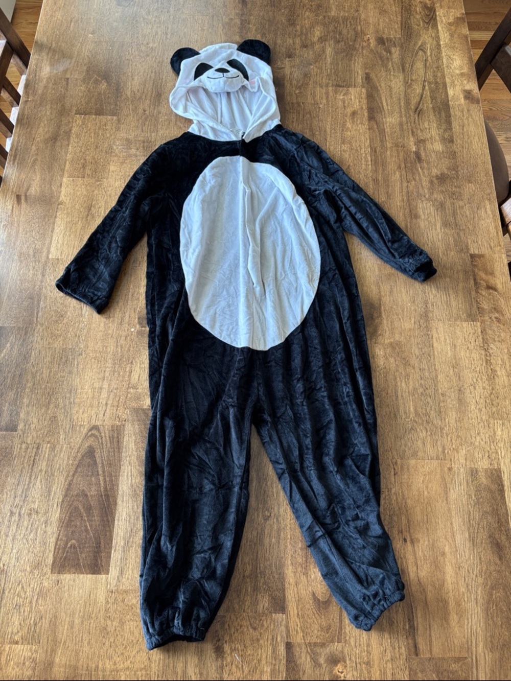 Panda Onesie Costume - Black & White Plush Jumpsuit